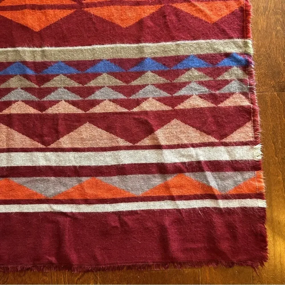 Southwestern Multicolored Cozy Wrap, Geometric Design, Perfect for Cool Nights